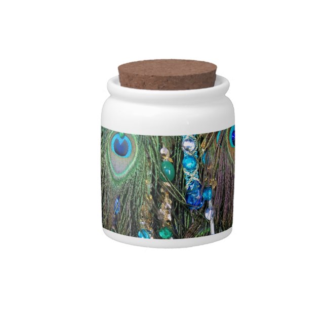 Peacock Jewelery Candy Jar (Front)