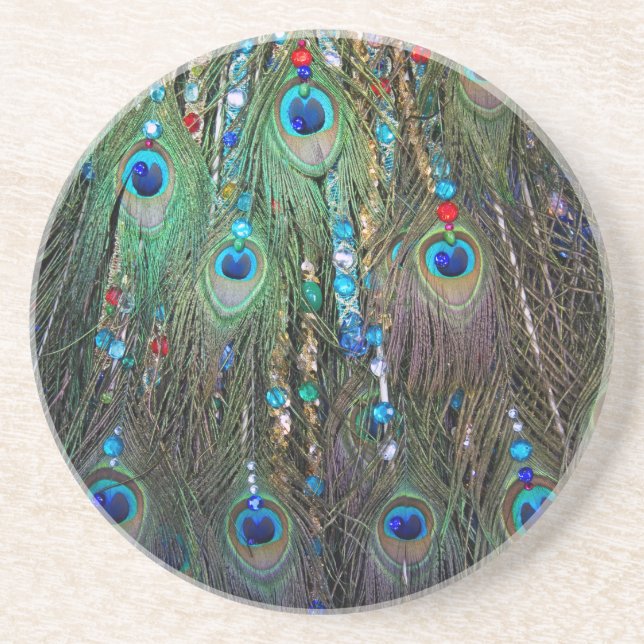 Peacock Jewelery Sandstone Coaster (Front)