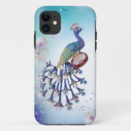 Peacock Jewels Print Fantasy Art iPhone 11 Case