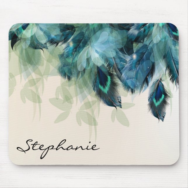 Peacock Jungle Mouse Pad (Front)