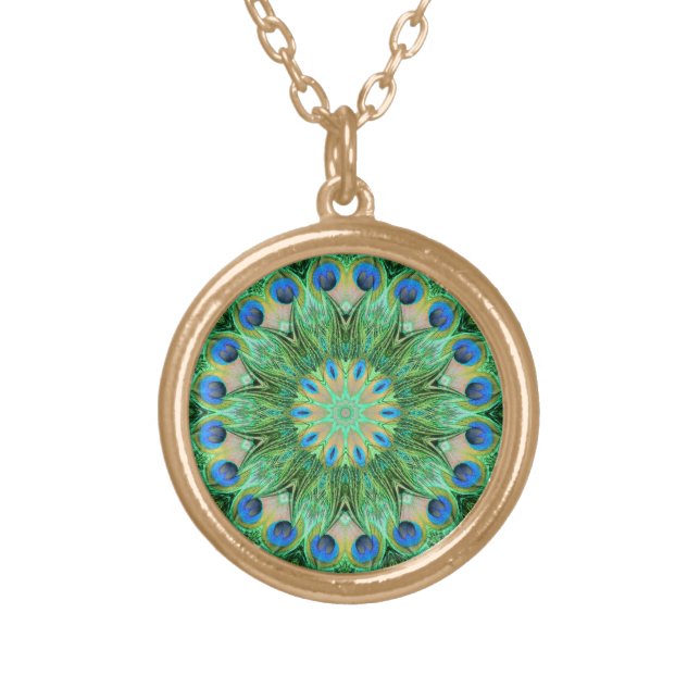 Peacock Kaleidoscope Pendant (Front)