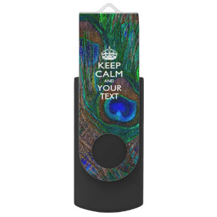 Peacock KEEP CALM AND Have Your Creative Text USB Flash Drive