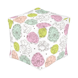 peacock kids wallpaper vintage pouf