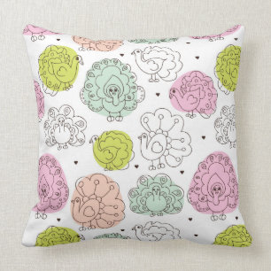 peacock kids wallpaper vintage throw pillow