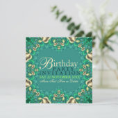 Peacock Lace Elegant Birthday Party Invitations (Standing Front)