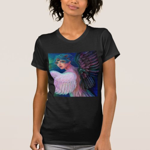 Peacock Ladys Wings of Duality T_Shirt