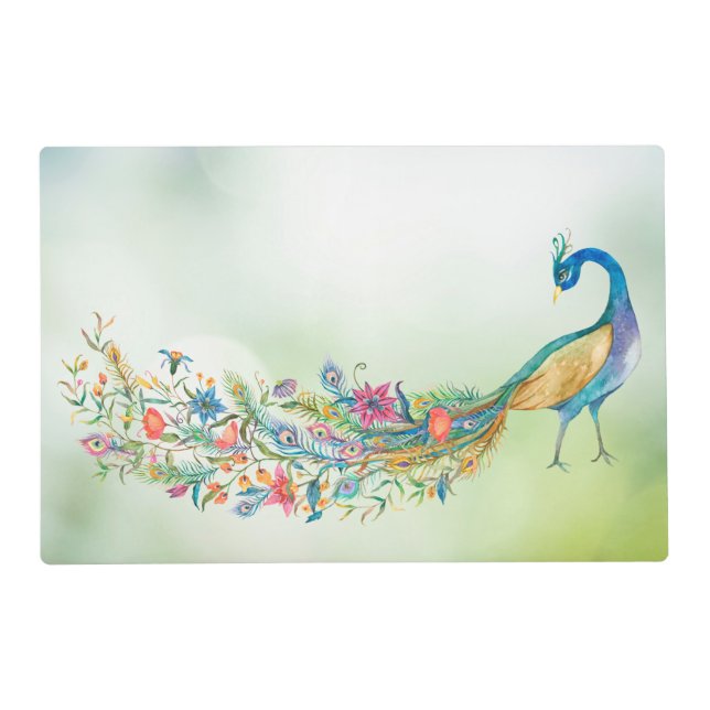 Peacock Laminated Placemat (Front)