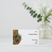 Peacock Leopard Business Card (Standing Front)
