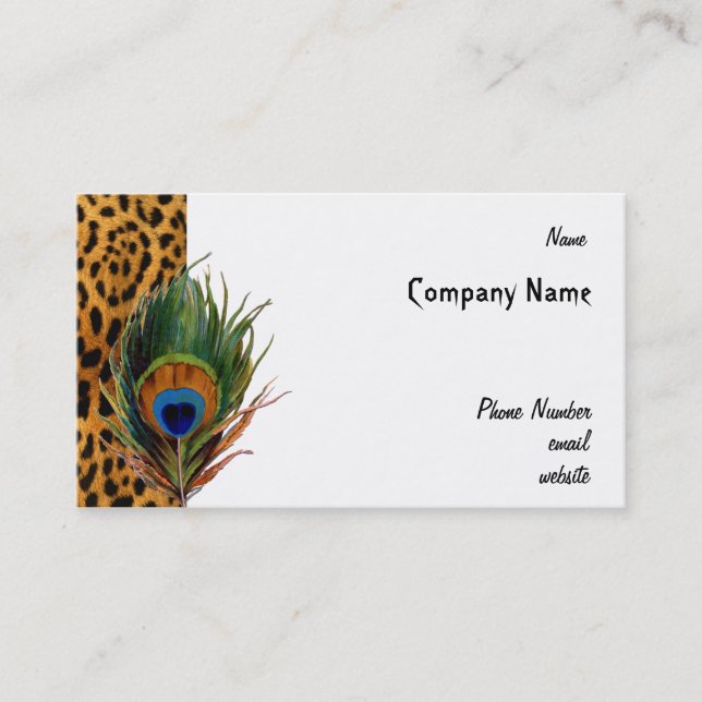 Peacock Leopard Business Card (Front)
