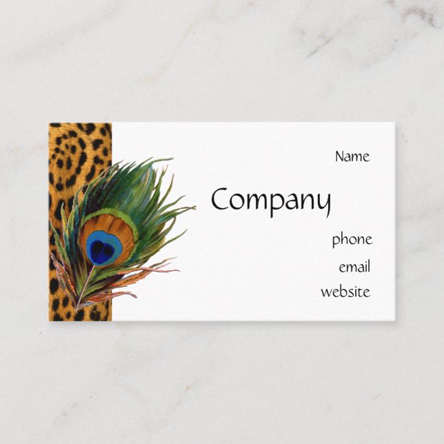 Peacock Leopard Business Card (Front)
