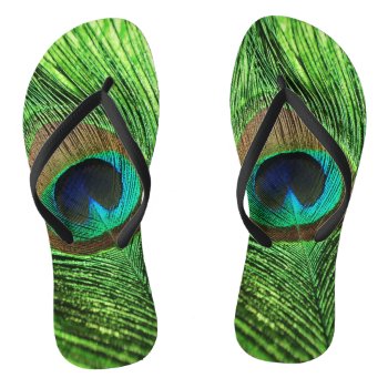 Peacock Lime Green Flip Flops by Peacocks at Zazzle