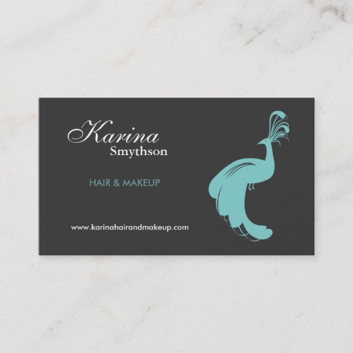 Customizable Peacock Logo Hair Stylist/Cosmetologist/Fashion Business Card Templates