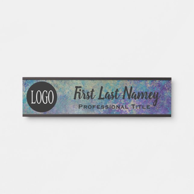 Peacock Logo Office Door Sign Elegant Name Plate (Front)