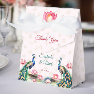 Peacock lotus Indian wedding favors Favor Boxes