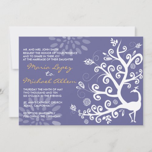 Peacock Love Bird Wedding Invitation Engagement