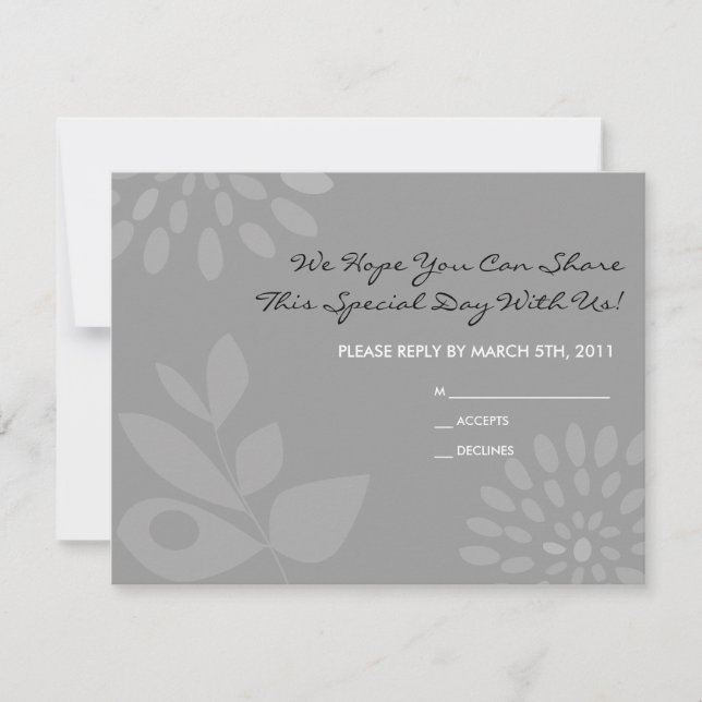 Peacock Love Bird Wedding Invitation REPLY CARD (Front)