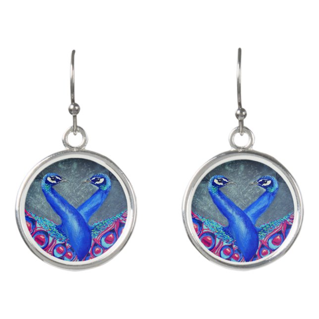 Peacock Love Earrings (Front)