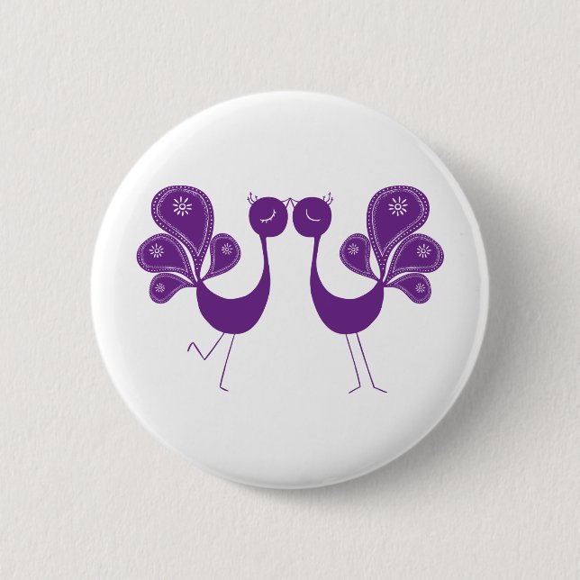 Peacock Love Lavender Button (Front)