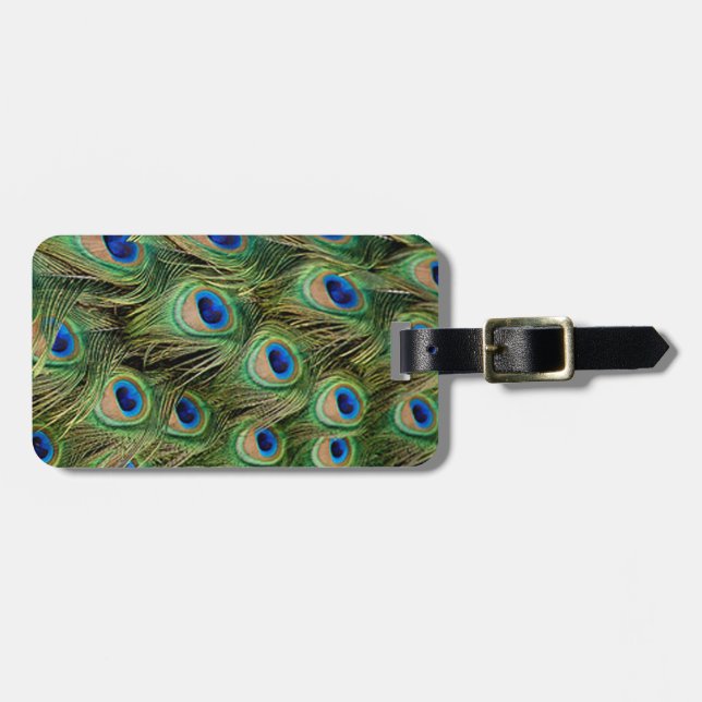 Peacock Luggage Tag (Front Horizontal)