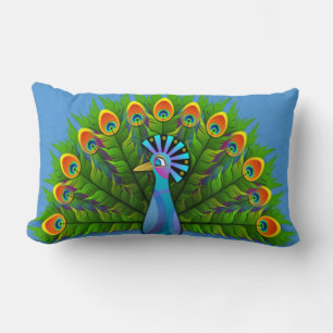 Peacock Lumbar Pillow