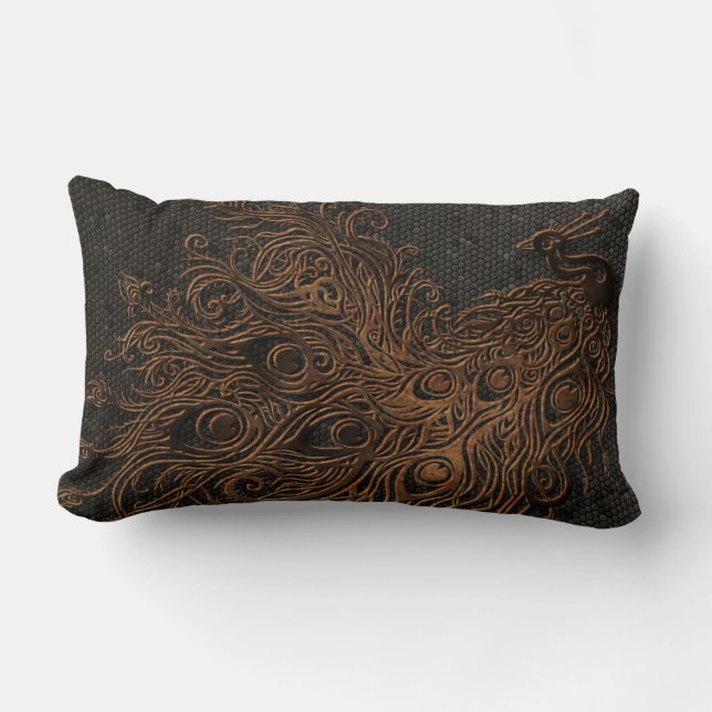 Peacock Lumbar Pillow (Front)