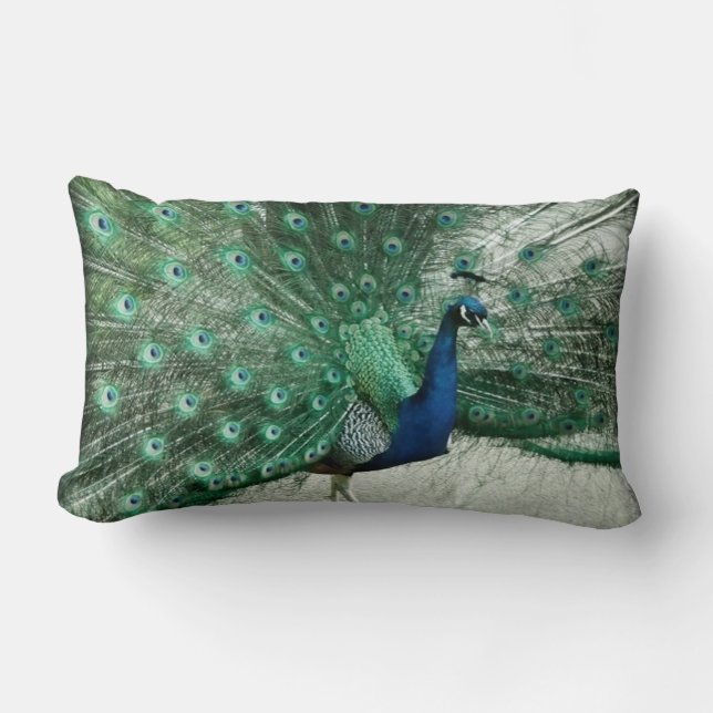 Peacock Lumbar Pillow (Front)