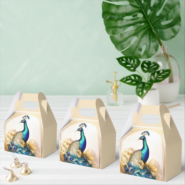 Peacock luxurious bird country garden wedding favor boxes (Multiple)
