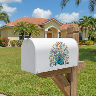 Peacock mailbox sticker