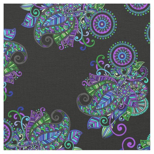 Peacock Mandala Fabric