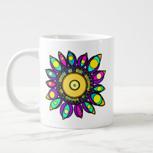 PEACOCK MANDALA GIANT COFFEE MUG