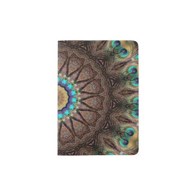 Peacock Mandala Passport Holder (Front)