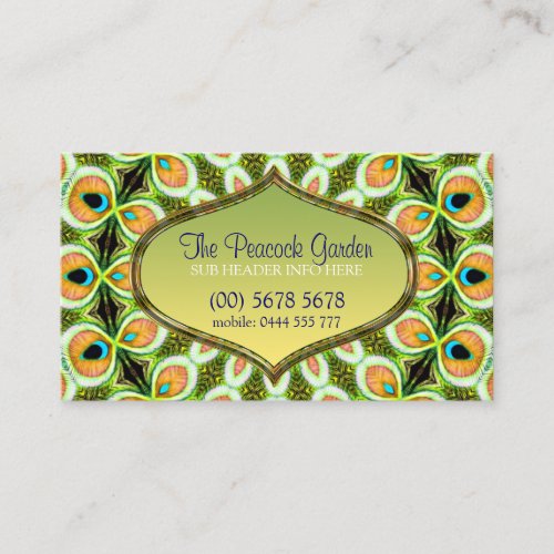 Peacock Mandala Pattern Business Card