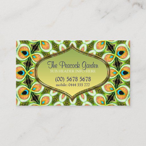 Customizable Peacock Mandala Pattern Business Card