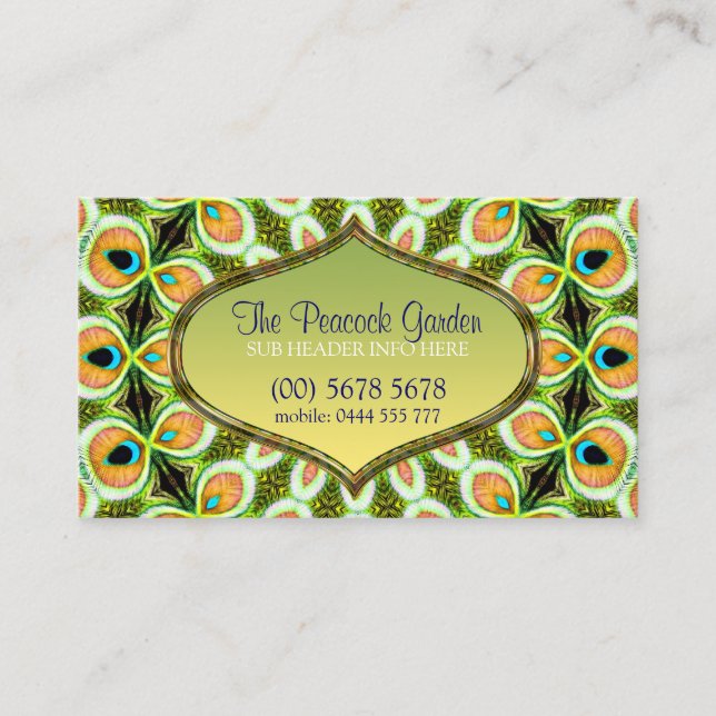Peacock Mandala Pattern Business Card (Front)