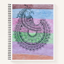 Peacock Mandala Spiral Notebook