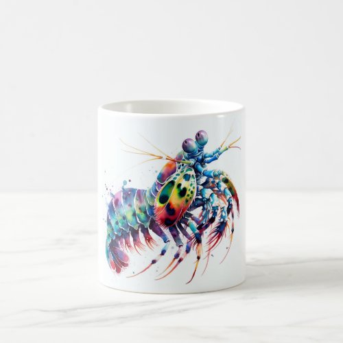 Peacock Mantis Shrimp Watercolor IREF298 _ Waterco Coffee Mug