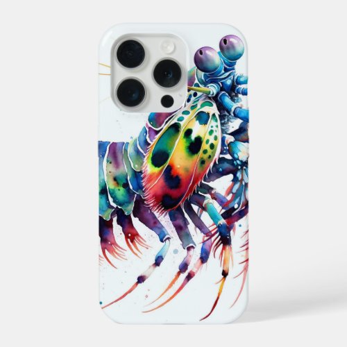 Peacock Mantis Shrimp Watercolor IREF298 _ Waterco iPhone 15 Pro Case