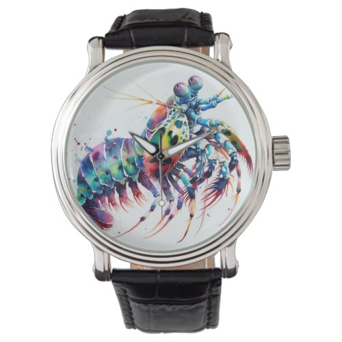 Peacock Mantis Shrimp Watercolor IREF298 _ Waterco Watch