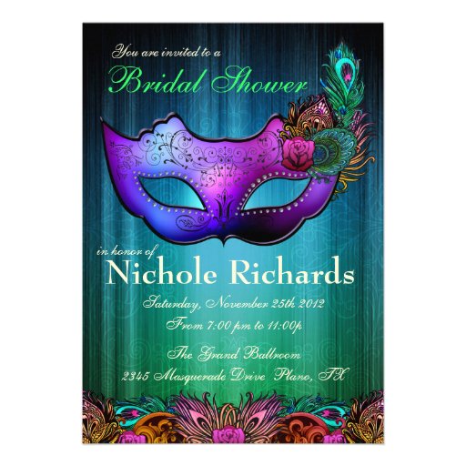 Masquerade Bridal Shower Invitations 3