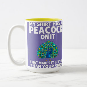 peacock   men women peafowl lover bird fear  Two-Tone coffee mug