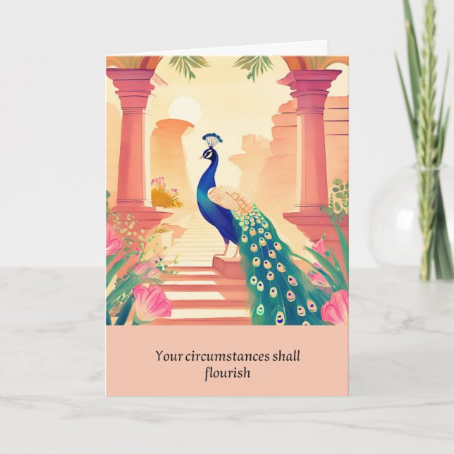 peacock message happy birthday card (Front)