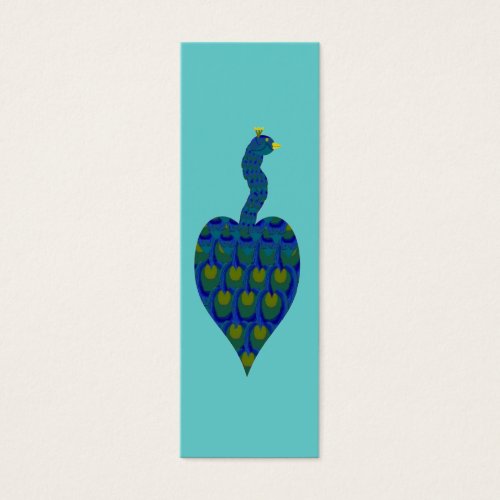 Peacock, Mini Bookmarks Business Card Template