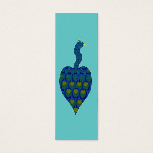 Customizable Peacock, Mini Bookmarks Business Card Template