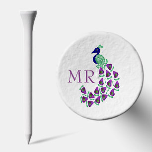 Peacock Monogrammed Golf Tees