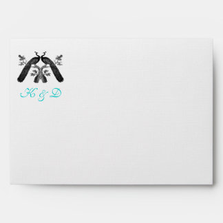 Peacock Monograms Wedding Invitation Envelope