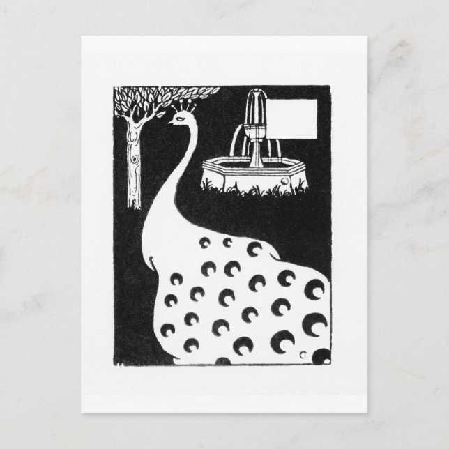Peacock motif, from 'Le Morte d'Arthur' (litho) Postcard (Front)