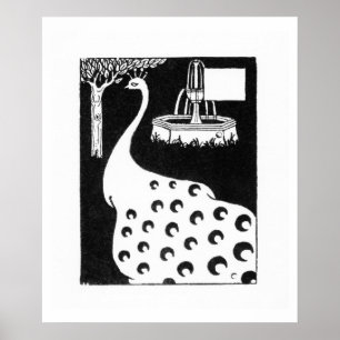 Peacock motif, from 'Le Morte d'Arthur' (litho) Poster