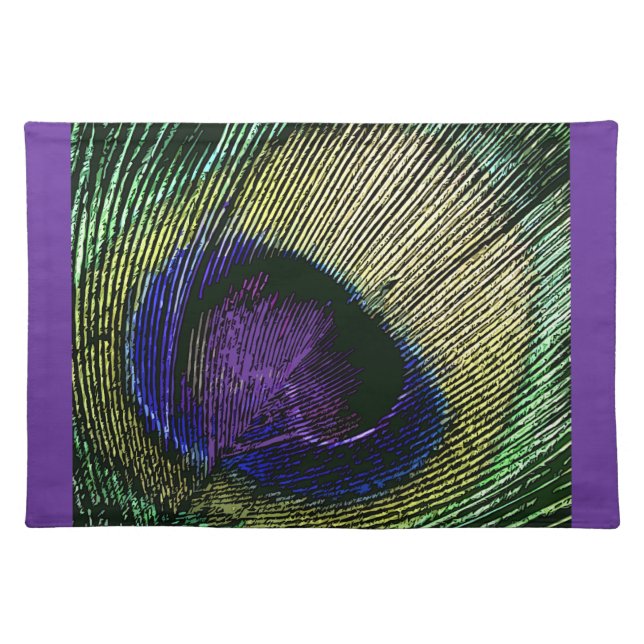 Peacock n purple dinner decor placemat (Front)