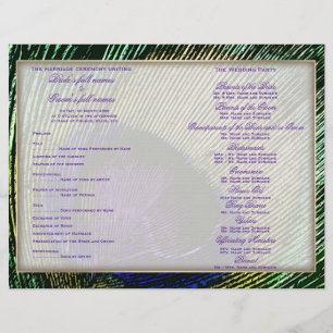 Peacock n purple wedding program template