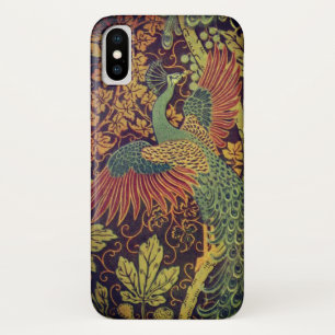 Peacock oakleaf Victorian jacquard brown teal iPhone X Case